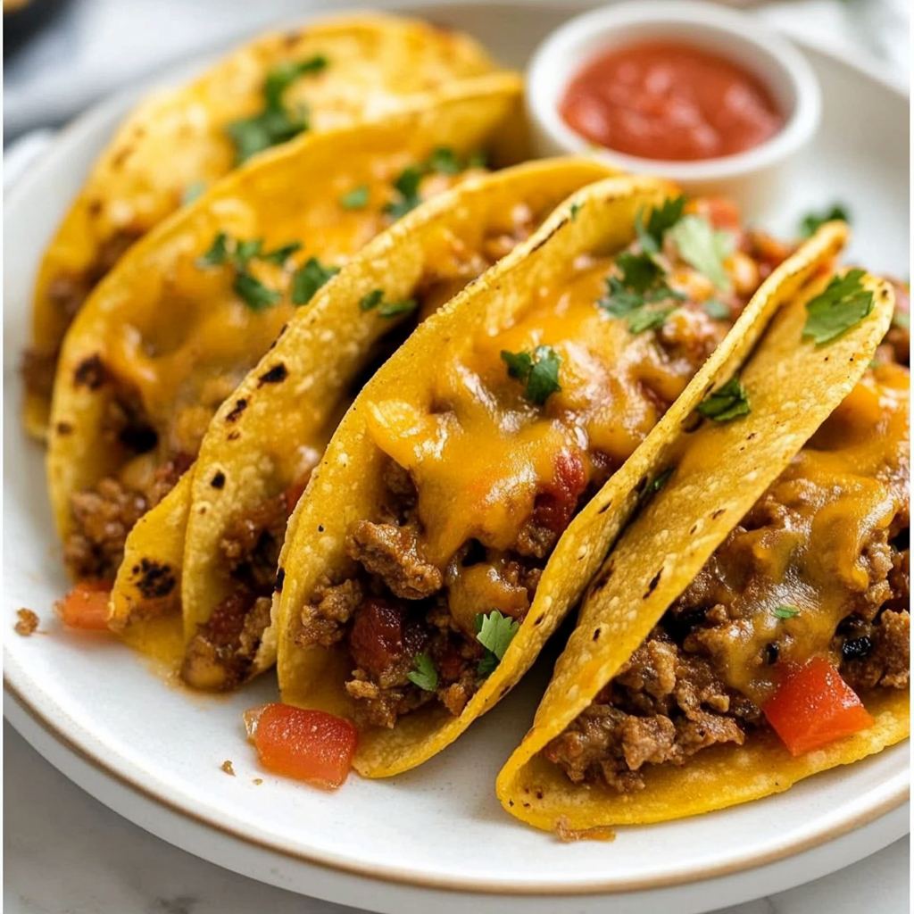 Recipe preparation for Ground Beef Baked Tacos