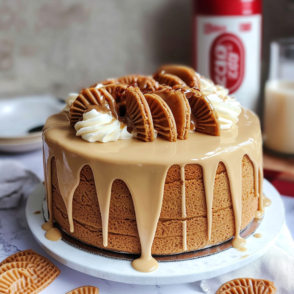 Recipe preparation for Biscoff Drip Dessert