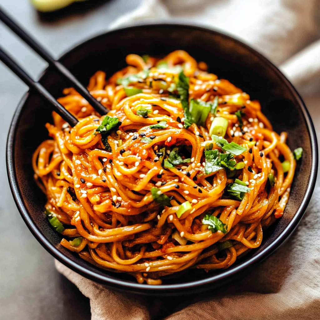 Recipe preparation for Korean Gochujang Noodles