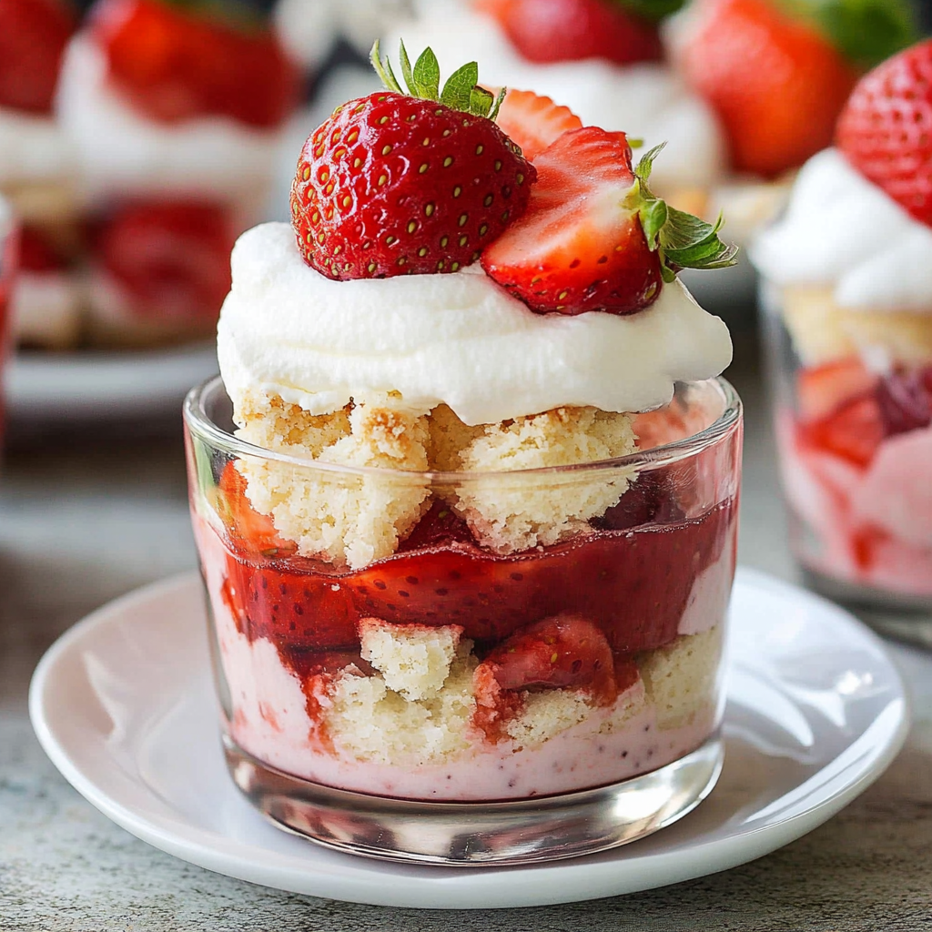 Recipe preparation for Strawberry Shortcake Cups