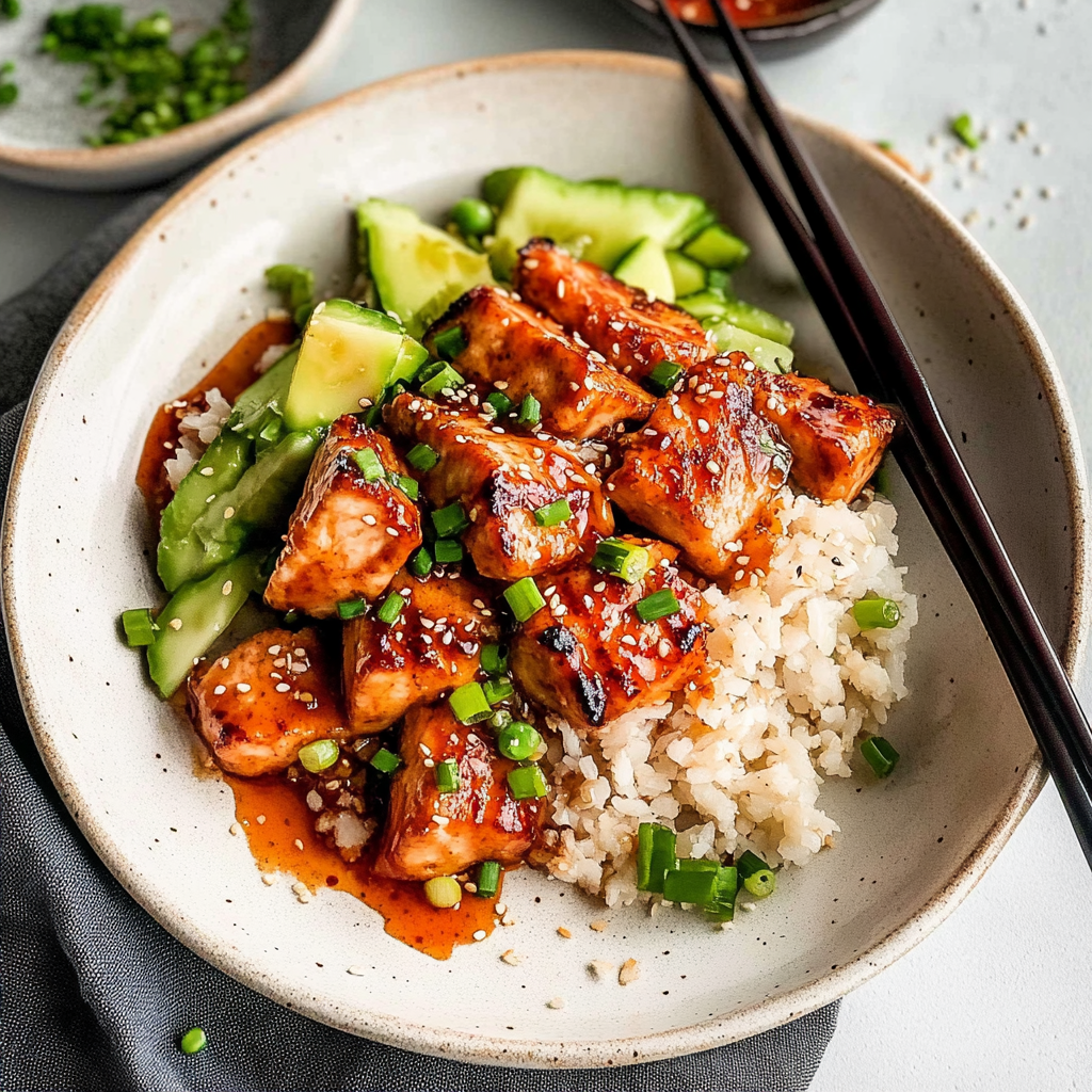 Recipe preparation for Honey Sriracha Salmon