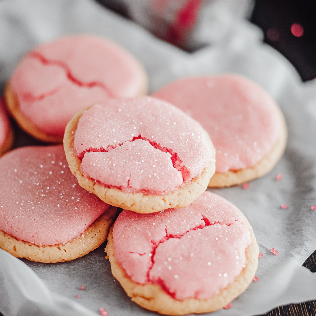 Recipe preparation for Pink Sugar Cookies