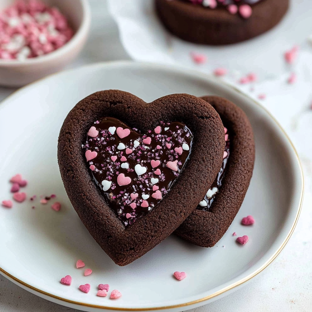 Recipe preparation for Valentine Chocolate Sandwich Cookies