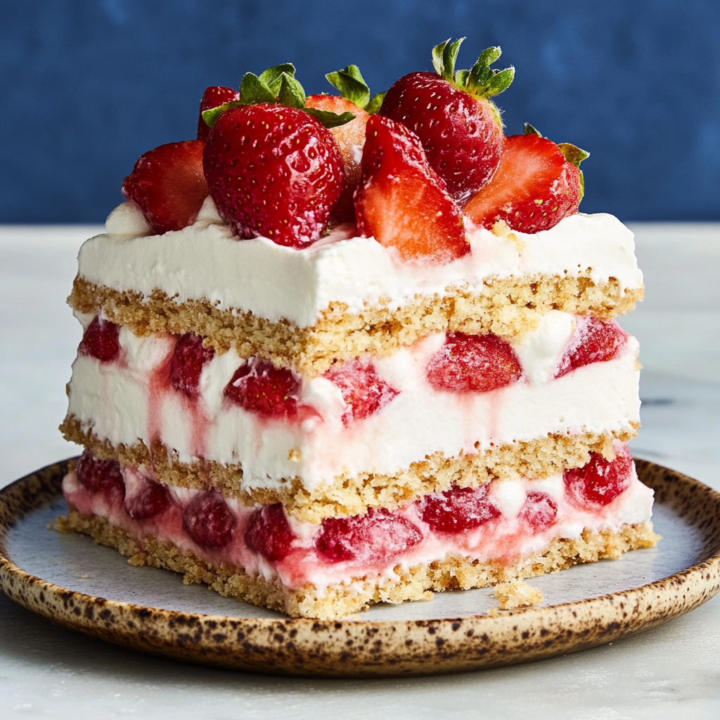 Recipe preparation for Strawberry Icebox Cake
