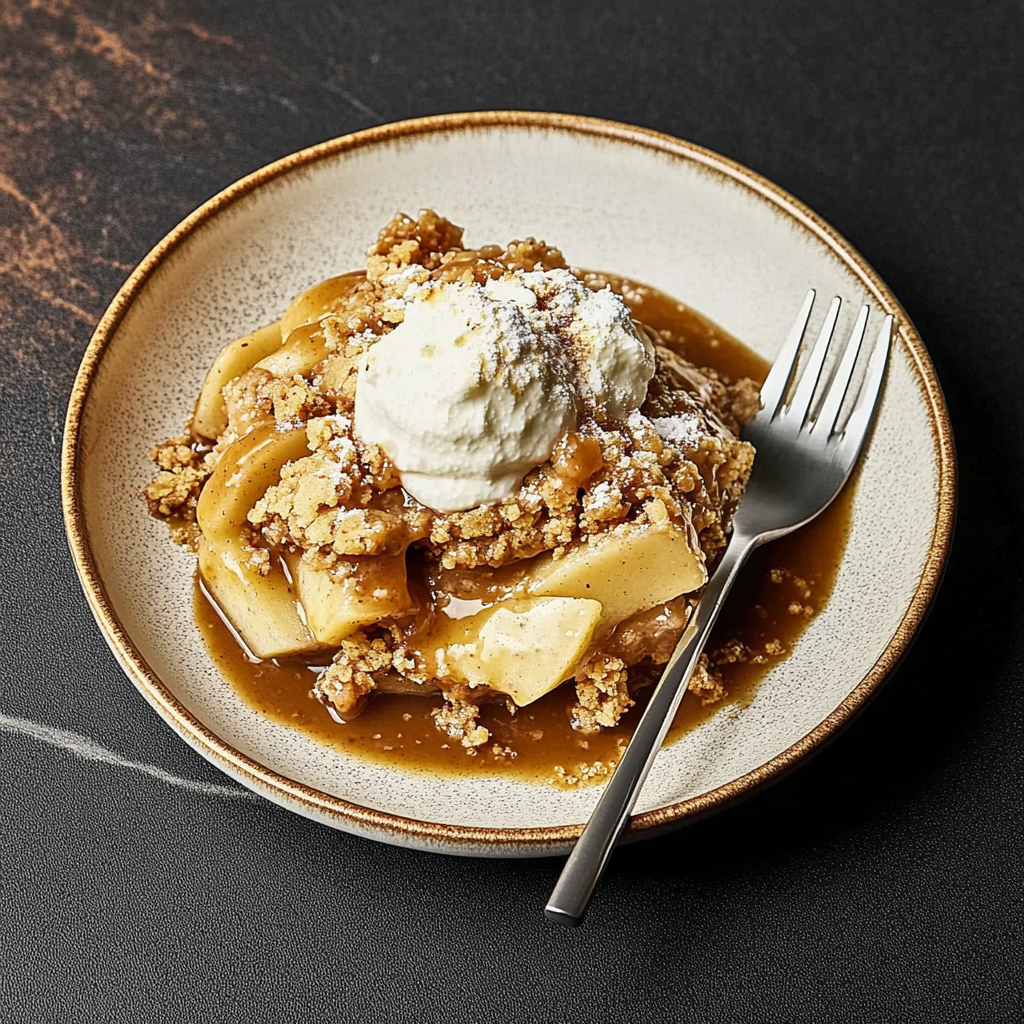 Recipe preparation for Baked Apple Butter Crumble