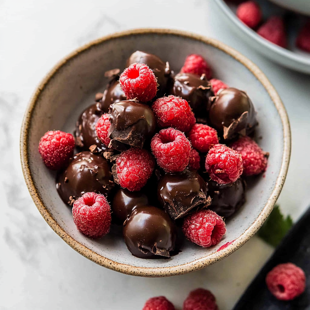 Recipe preparation for Chocolate Covered Raspberries