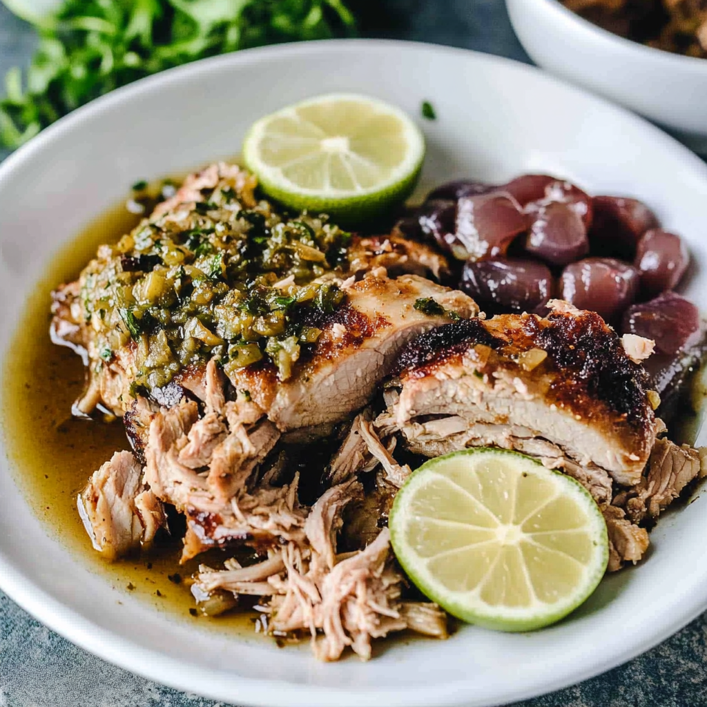 Recipe preparation for Slow Cooker Cuban Mojo Pork