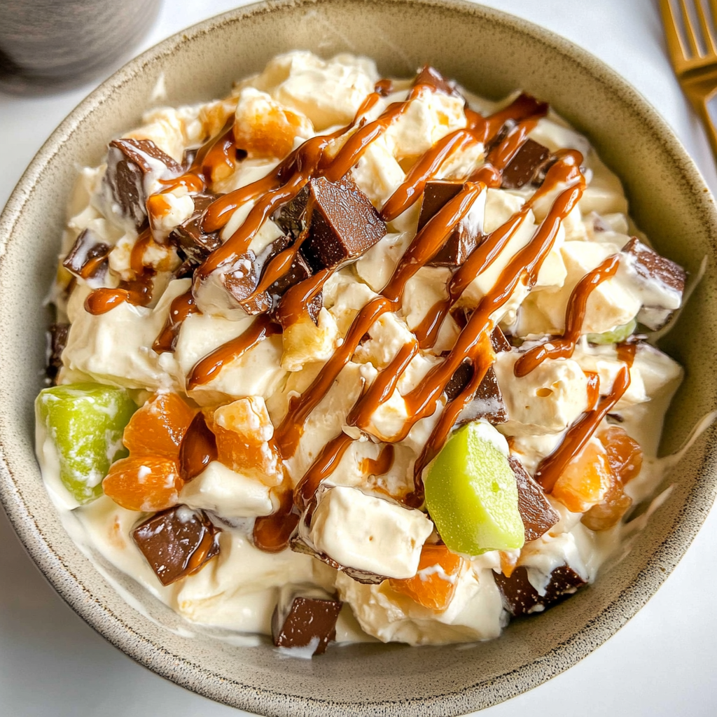 Recipe preparation for Snickers Salad