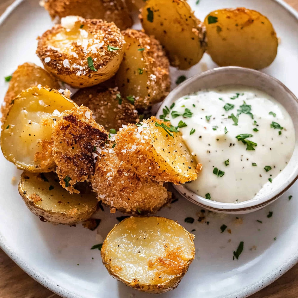 Recipe preparation for Parmesan Baked Potatoes