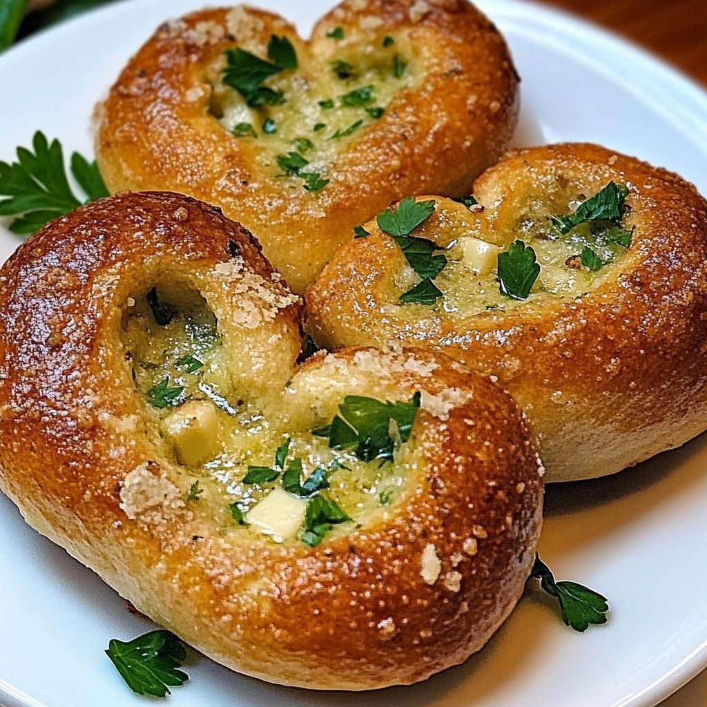 Recipe preparation for Parmesan Garlic Knot Hearts