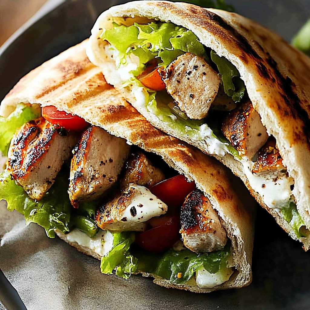 Recipe preparation for Chicken Souvlaki Pita Pockets