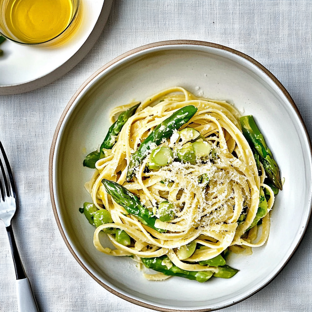 Recipe preparation for Lemon Asparagus Pasta