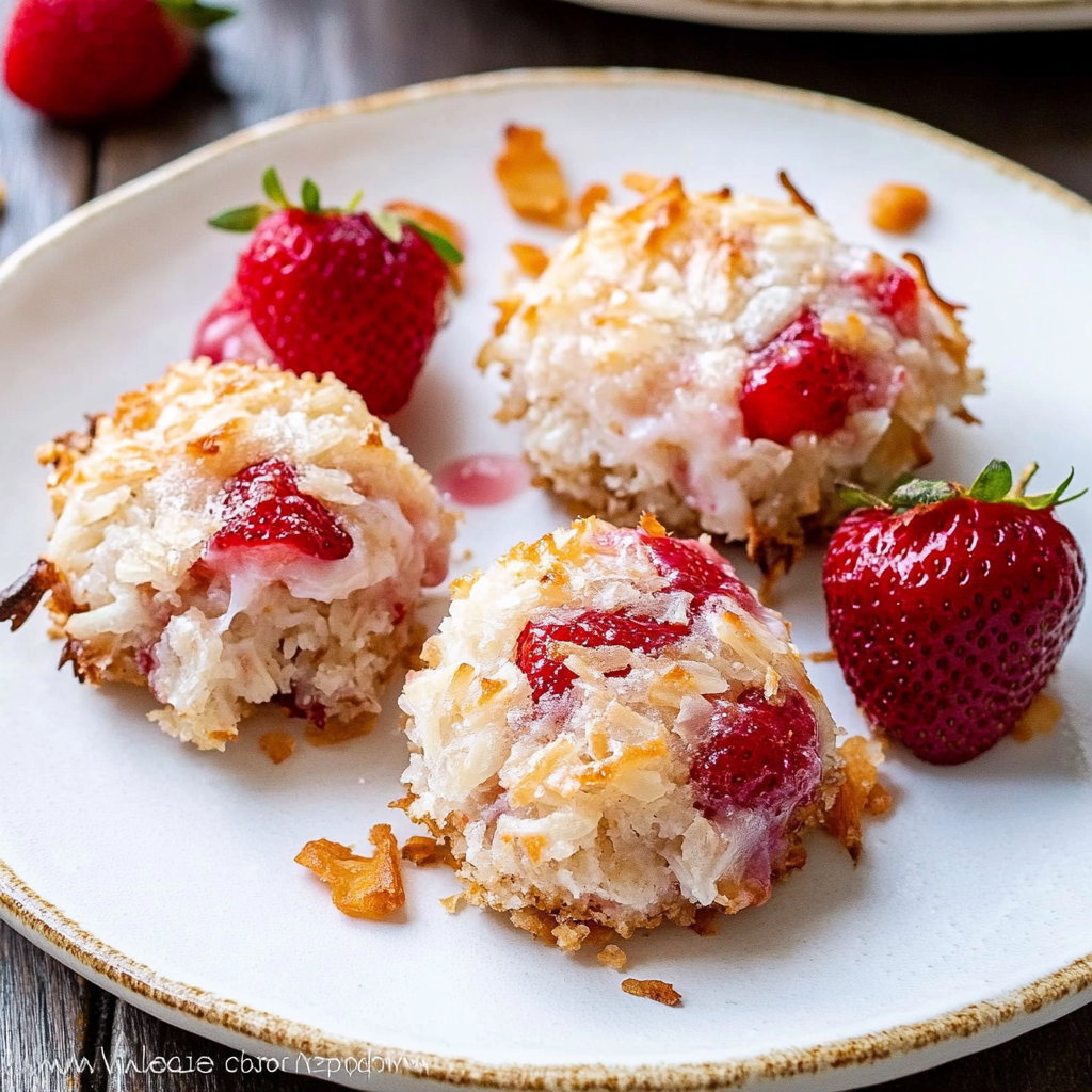 Recipe preparation for Strawberry Coconut Cookies