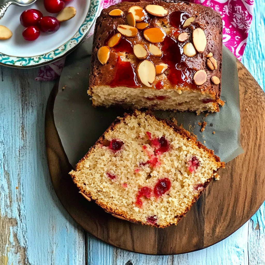 Recipe preparation for Cherry Almond Tea Cake