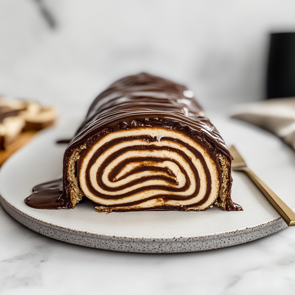 Recipe preparation for Chocolate Crepe Roll