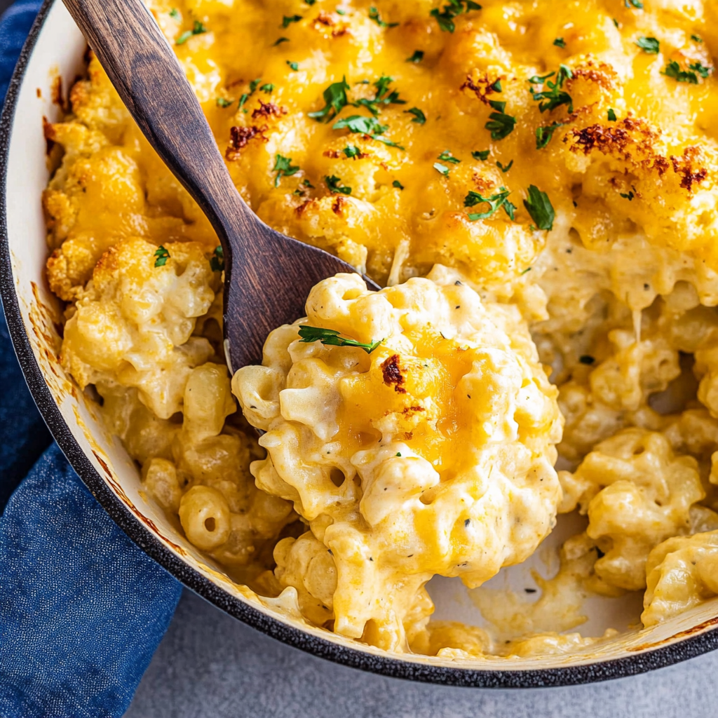 Recipe preparation for Cauliflower Mac and Cheese