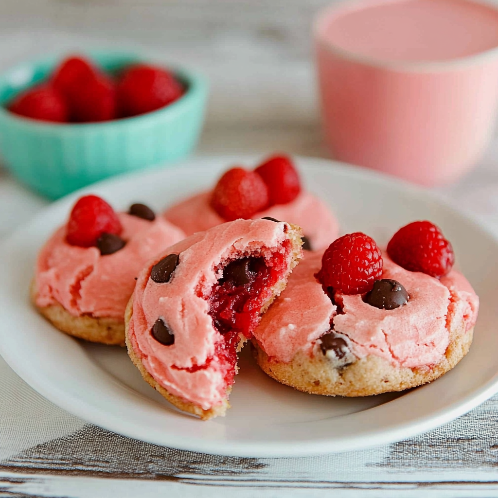 Recipe preparation for Strawberry Shortcake Chip Cookie