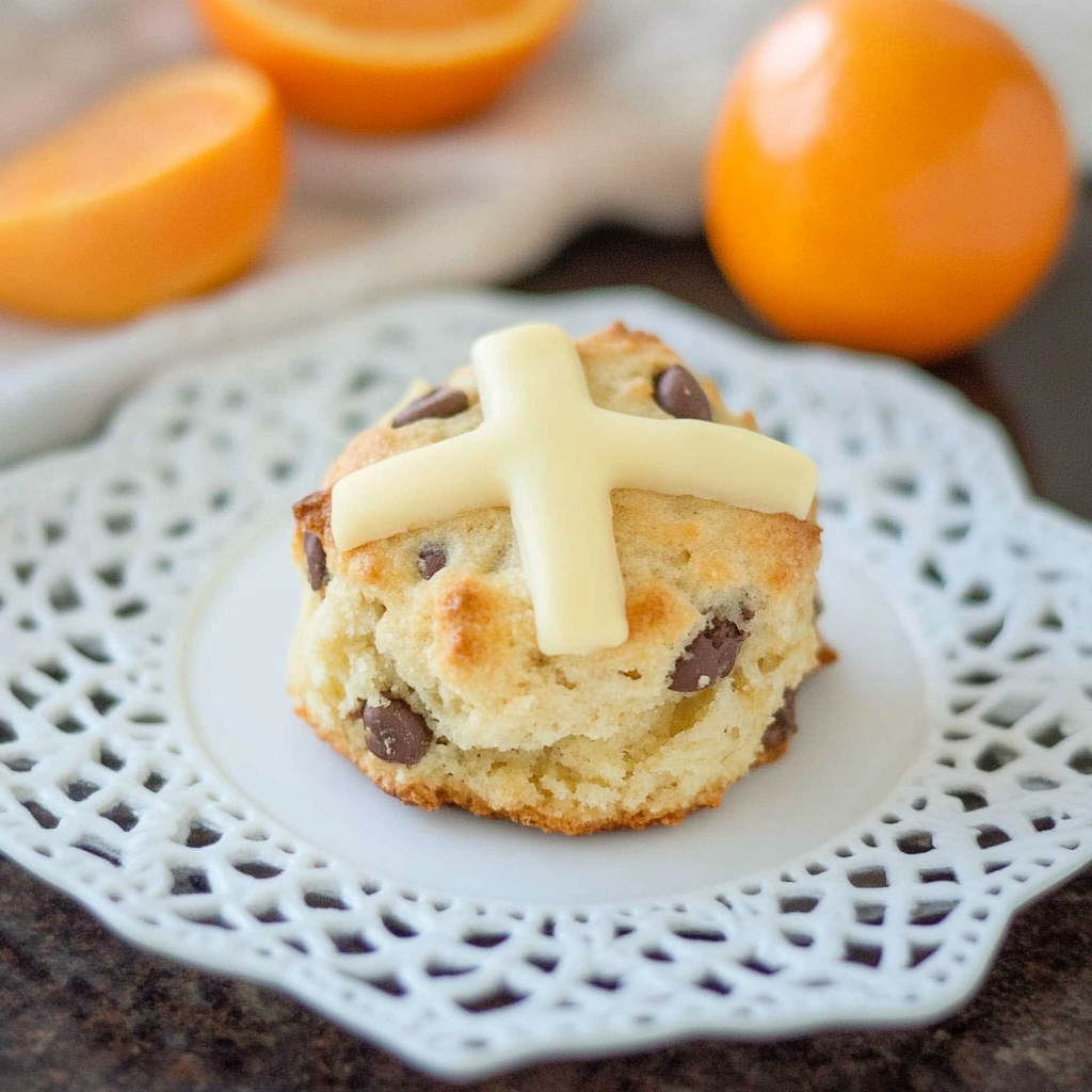 Recipe preparation for Hot Cross Orange Chocolate Chip Biscuits
