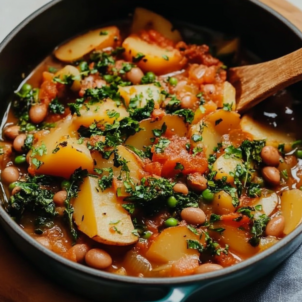 Recipe preparation for Hearty Bean and Potato Winter Casserole