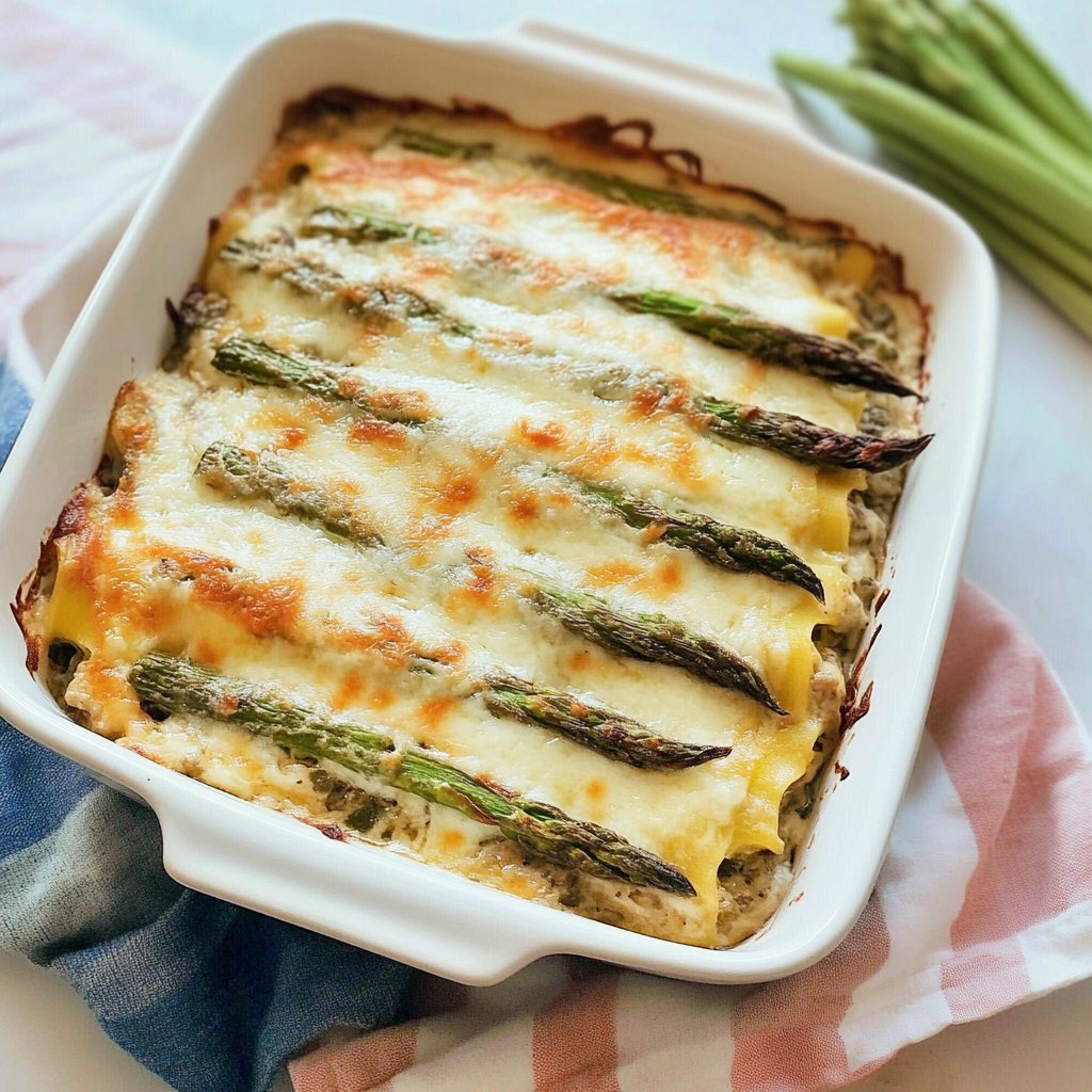 Recipe preparation for Asparagus Lasagna