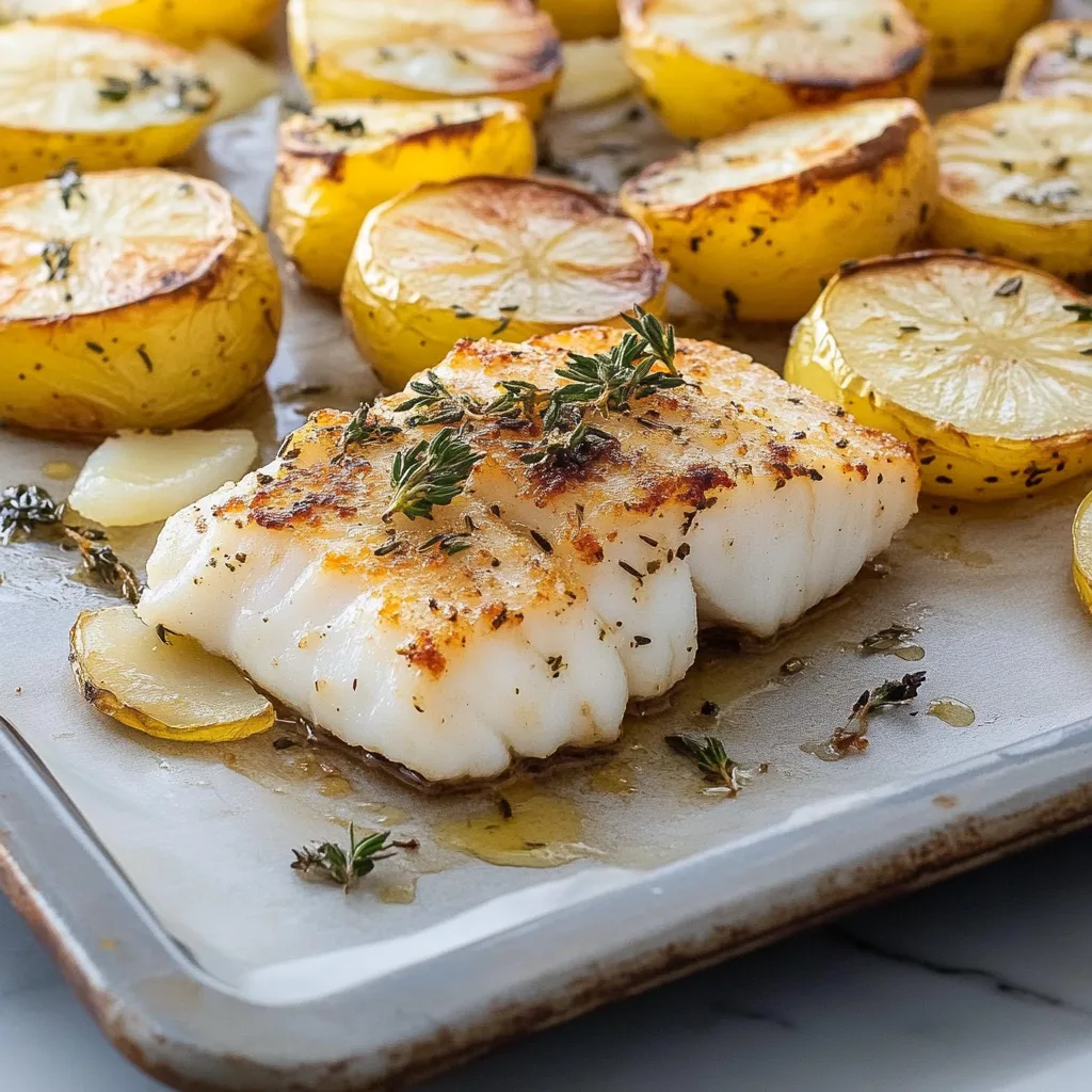 Lemon Thyme Baked Cod With Potatoes Lemon Thyme Baked Cod With Potatoes
