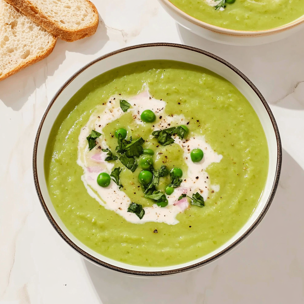 Recipe preparation for Spring Pea Soup