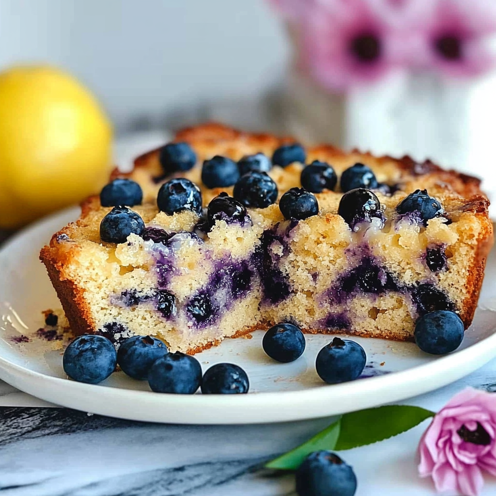 Recipe preparation for Paleo Lemon Blueberry Cake