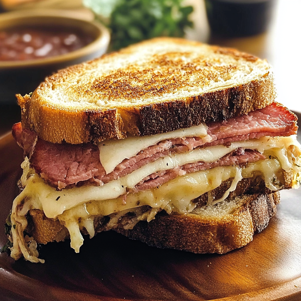 Recipe preparation for Grilled Reuben Sandwiches