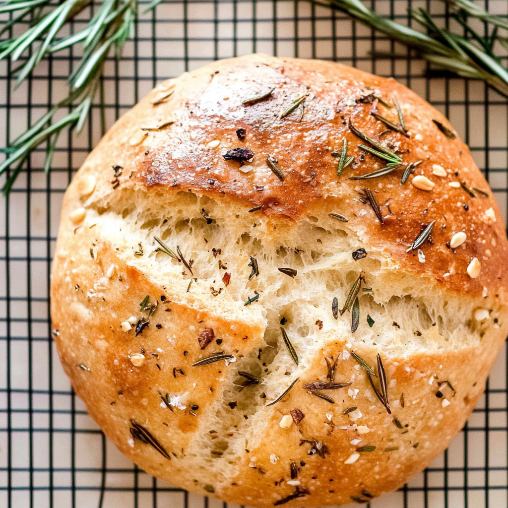 Recipe preparation for Balsamic Garlic and Rosemary Bread