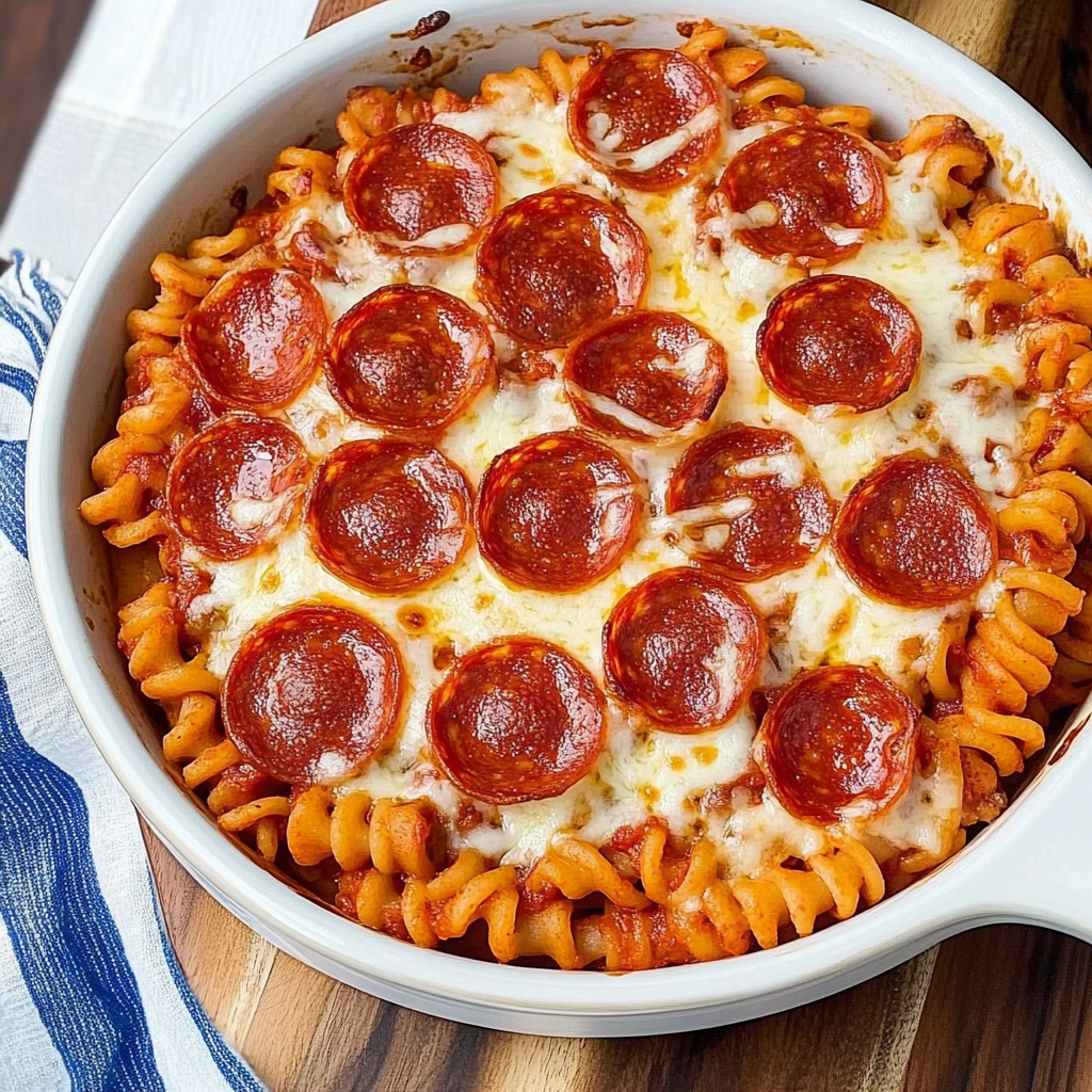 Recipe preparation for Instant Pot Pepperoni Pizza Pasta
