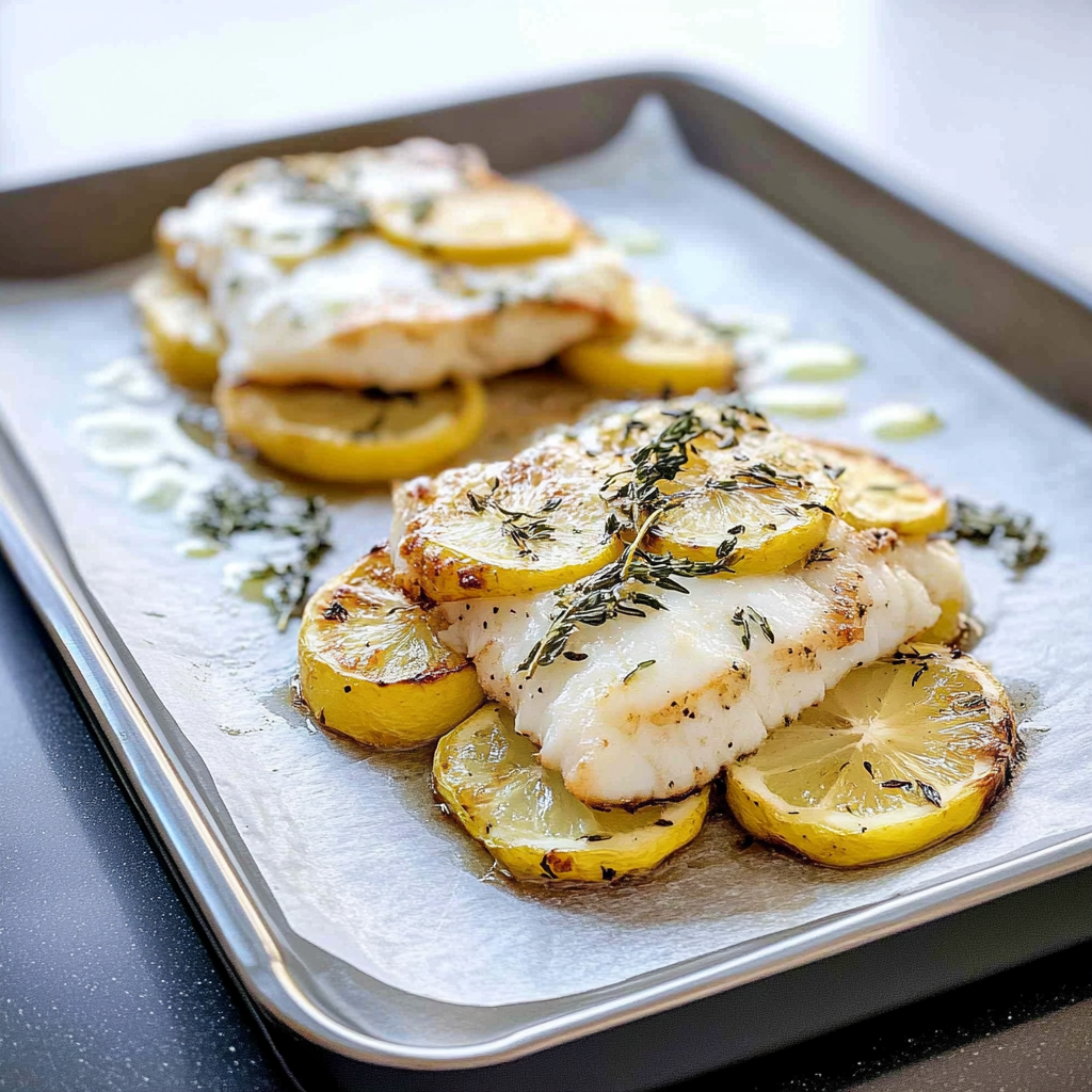 Recipe preparation for Lemon Thyme Baked Cod with Potatoes