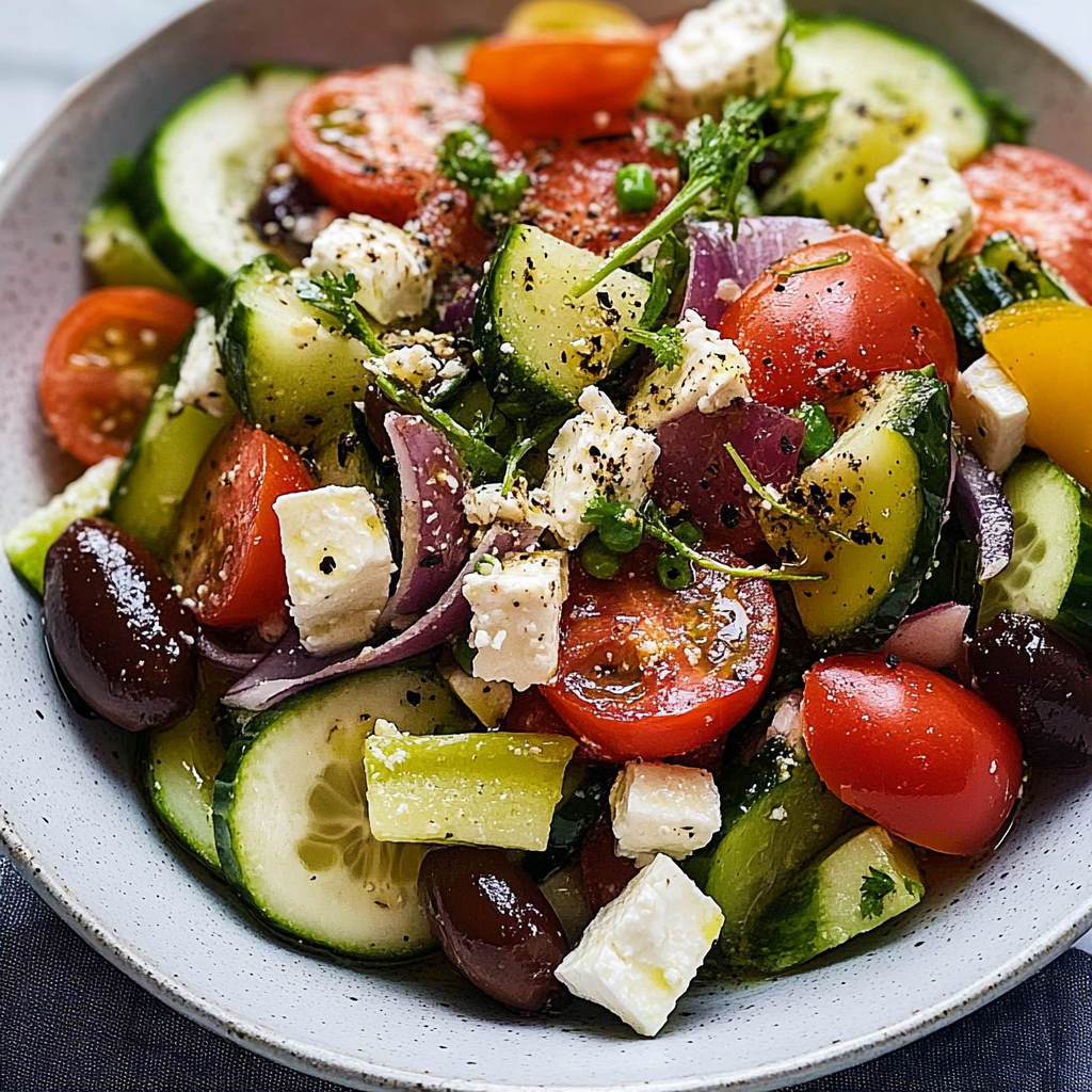 Recipe preparation for Classic Village Salad