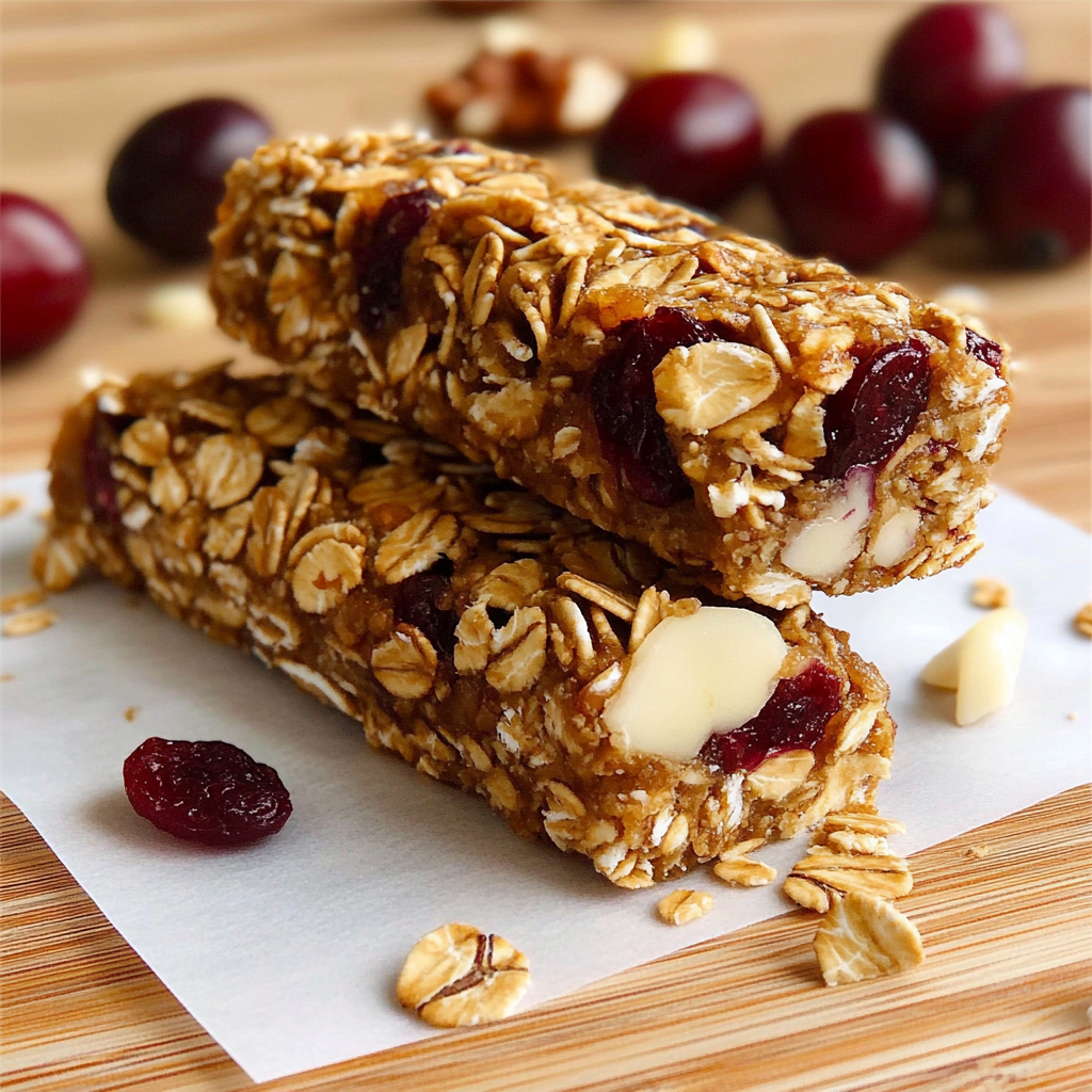 Recipe preparation for Granola Bars with Honey and Cranberries