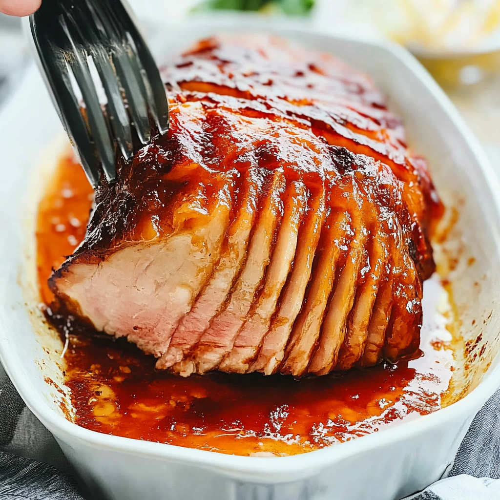 Recipe preparation for Apricot Glazed Ham