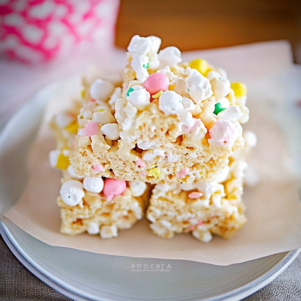 Recipe preparation for Easter Popcorn Bars