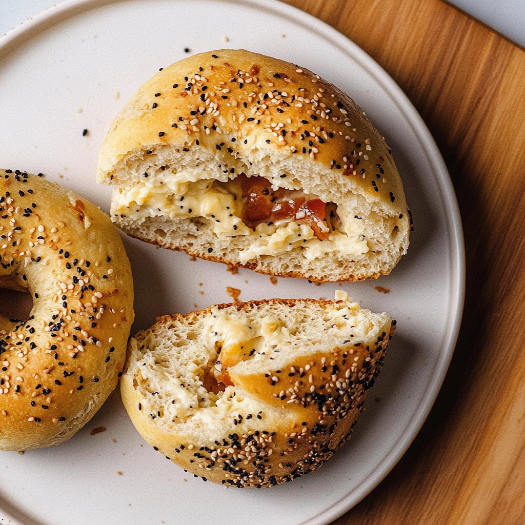 Recipe preparation for Cottage Cheese Bagels