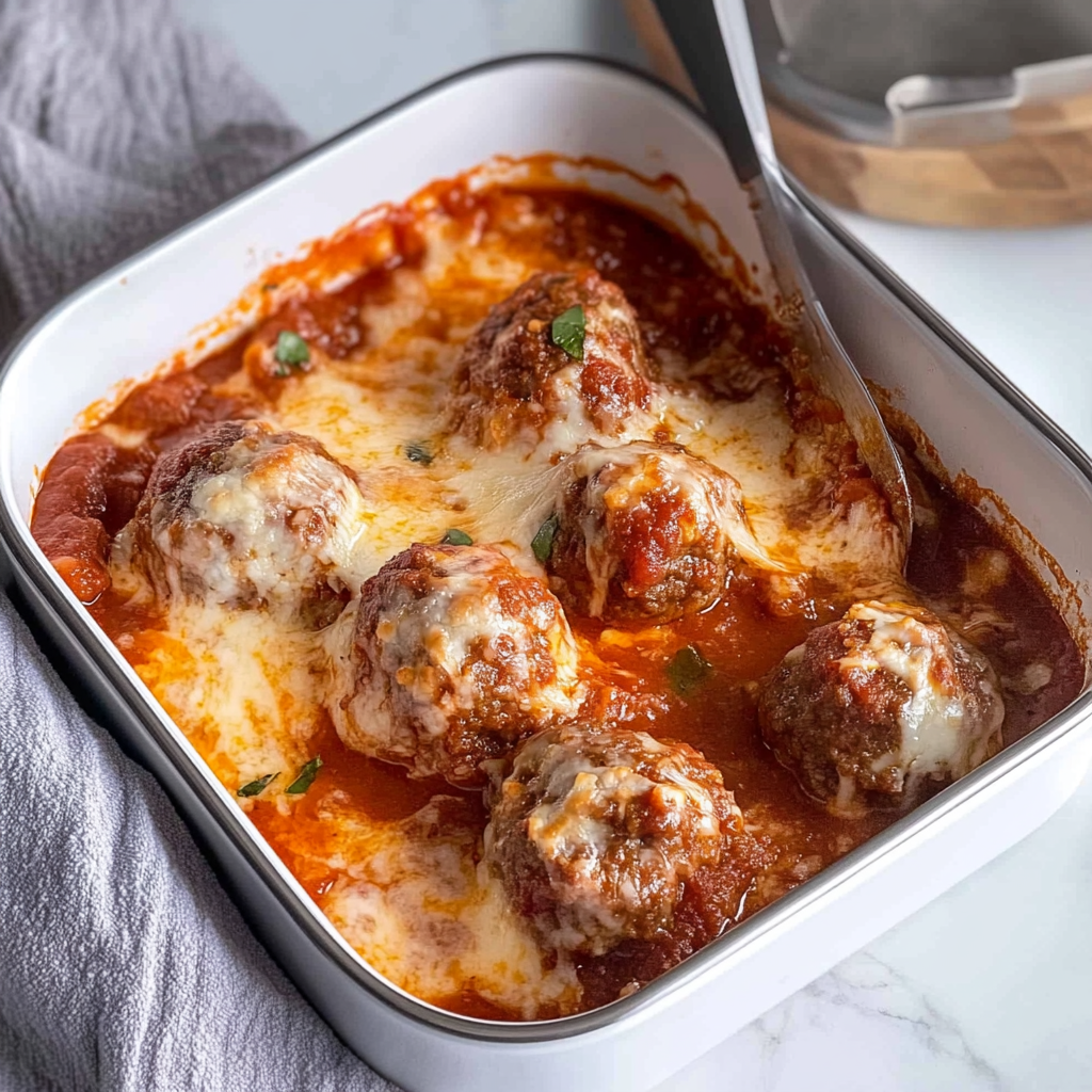 Recipe preparation for Meatball Parmigiana