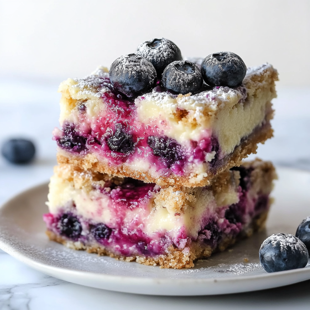Recipe preparation for Blueberry Cream Cheese Bars