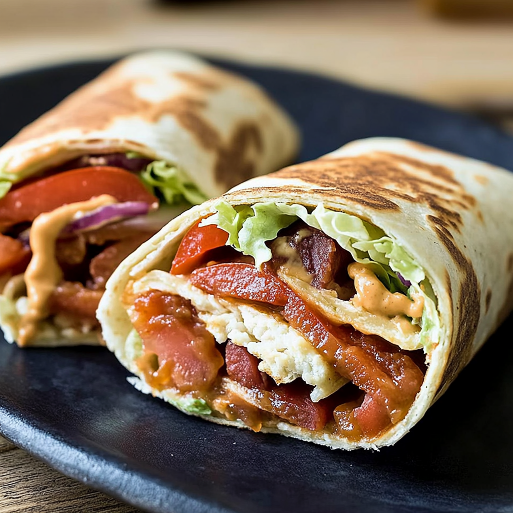 Recipe preparation for Best Blt Wraps With Secret Sauce