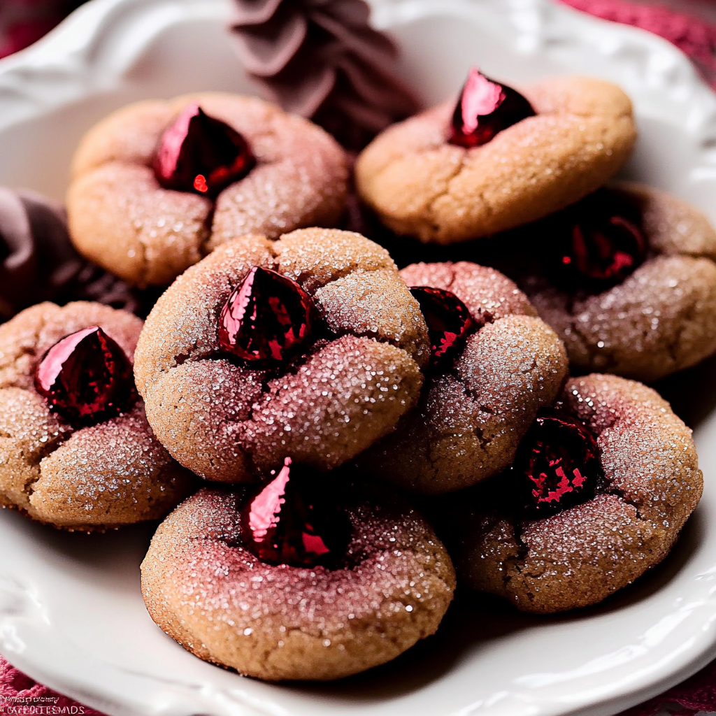 Recipe preparation for Red Velvet Blossom Cookies