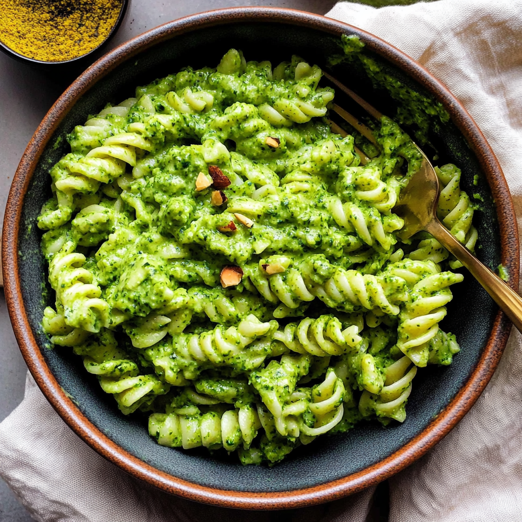 Recipe preparation for Broccoli- Walnut Pesto Pasta