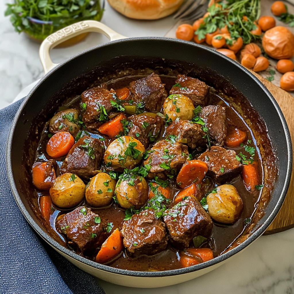 Recipe preparation for Beef Bourguignon