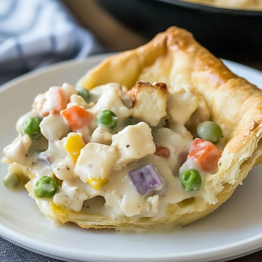 Recipe preparation for Inside Out Chicken Pot Pie
