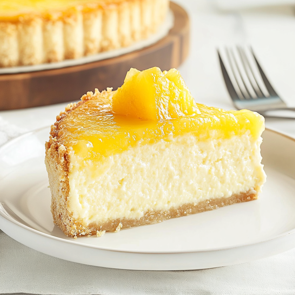 Recipe preparation for Pineapple Sour Cream Cheesecake