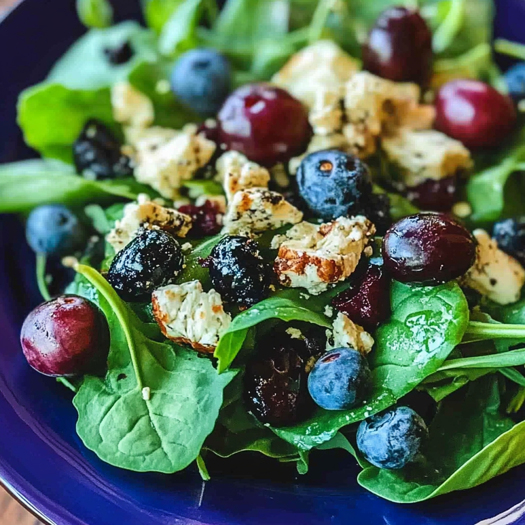 Recipe preparation for Blueberry Gorgonzola Salad