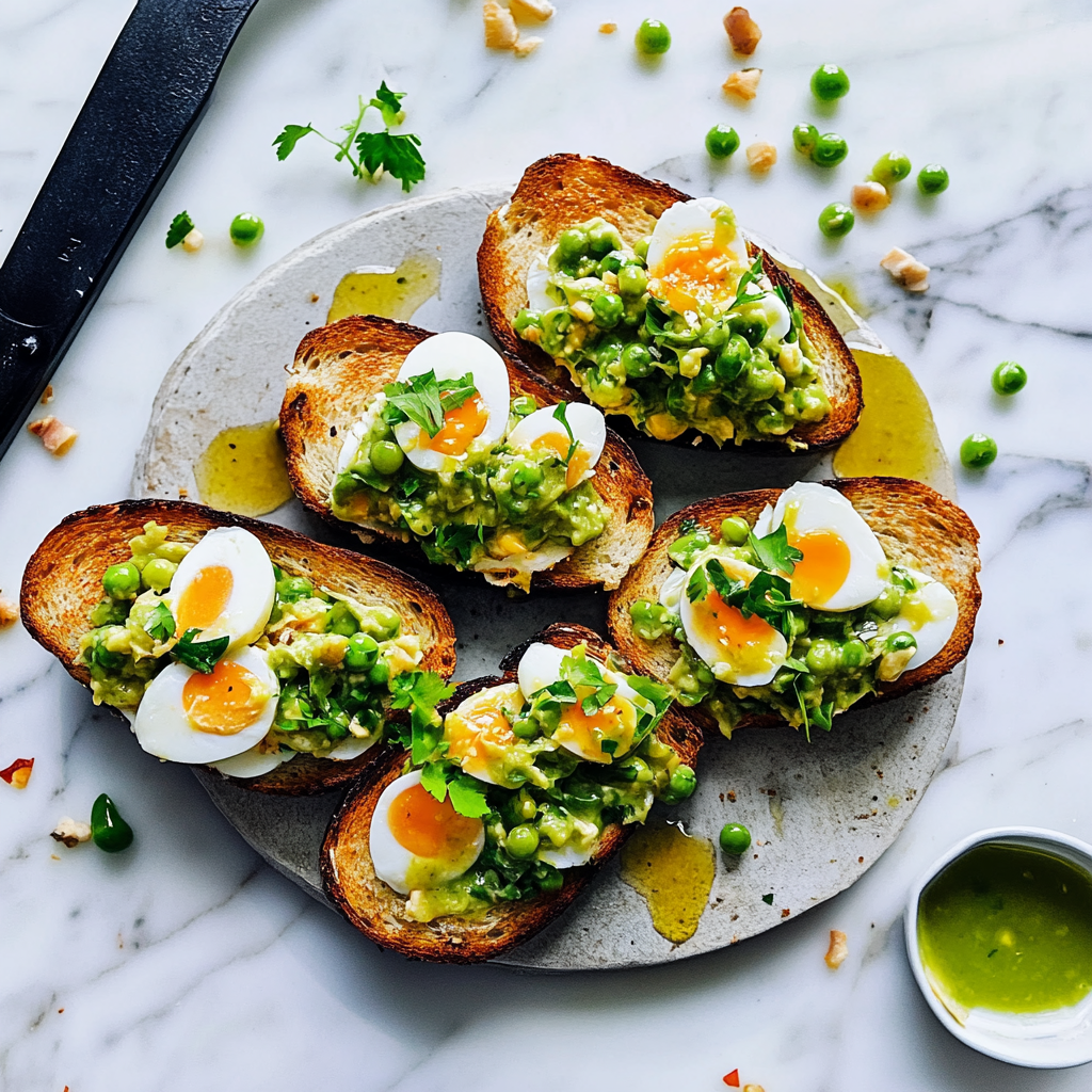 Recipe preparation for Open-Face Fava and Egg Salad Sandwiches