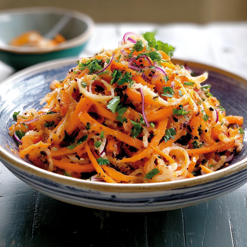 Recipe preparation for Moroccan Carrot Salad