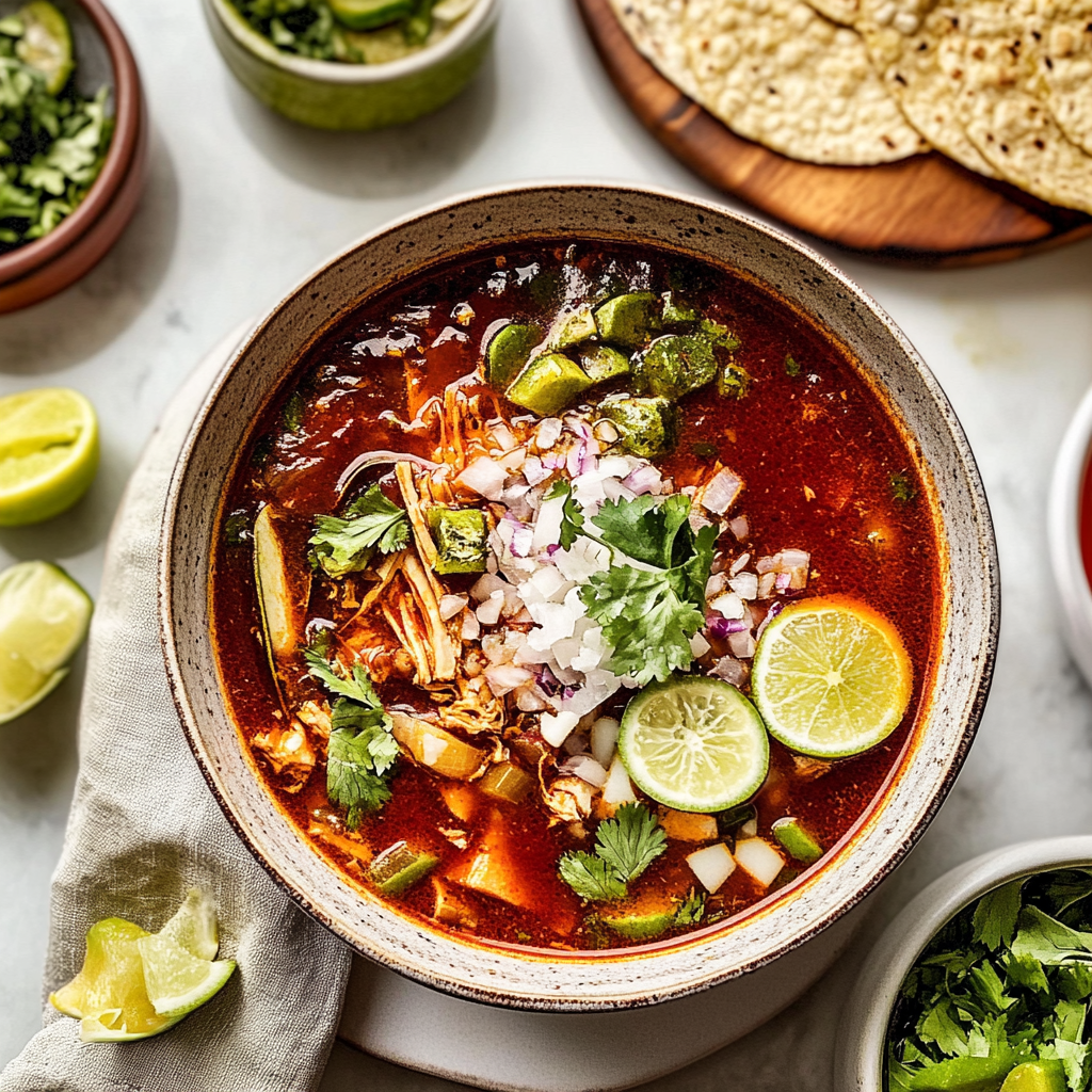 Recipe preparation for Pozole Rojo
