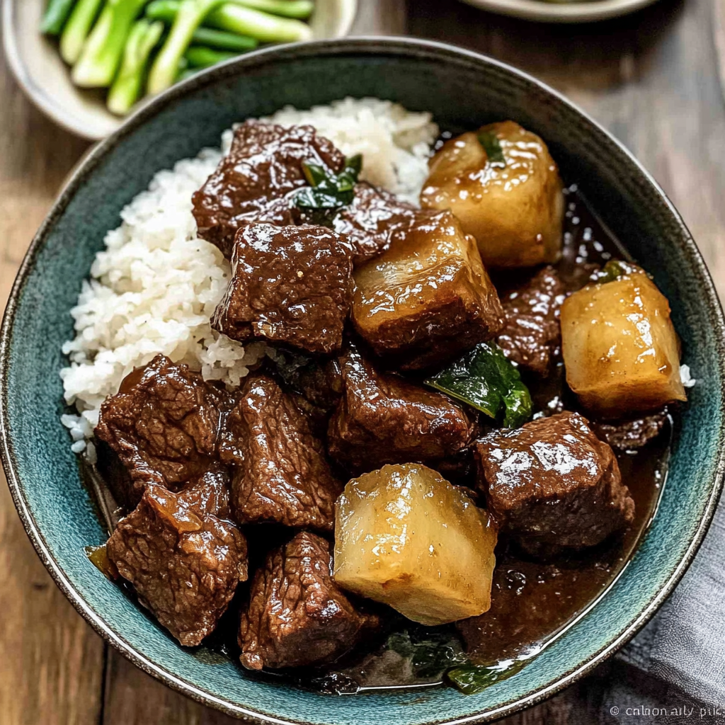 Recipe preparation for Chinese- Style Braised Beef One-Pot