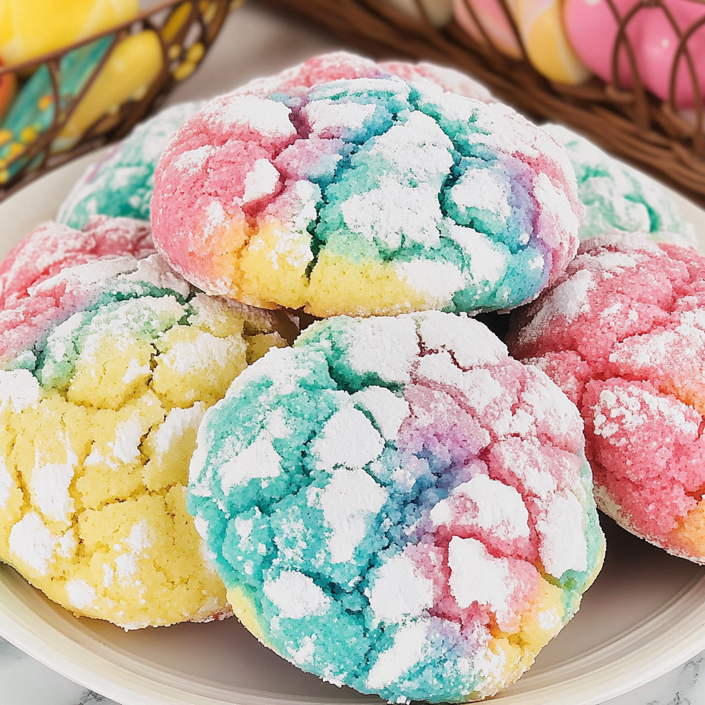 Recipe preparation for Easter Crinkle Cookies